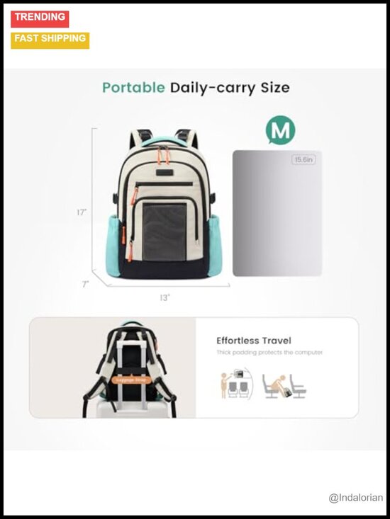 Laptop Backpack with Large Cup Holder, 15.6 Inch Work Computer Bag with Chest main image 4
